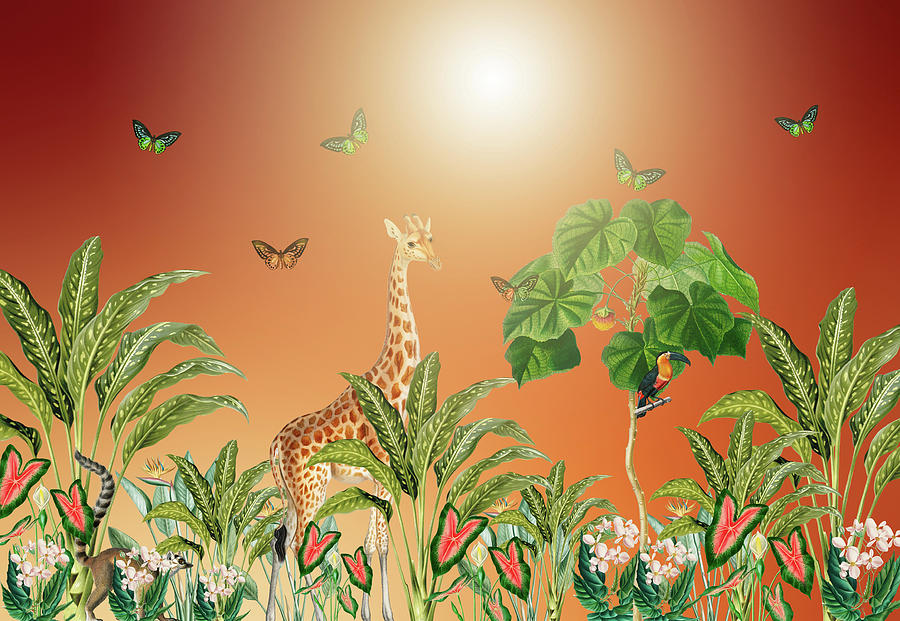 Hot Sunny Day In The Magical Jungle Mixed Media by Johanna Hurmerinta