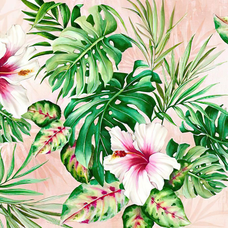 Hot Tropical Floral Drawing by DHBubble - Fine Art America