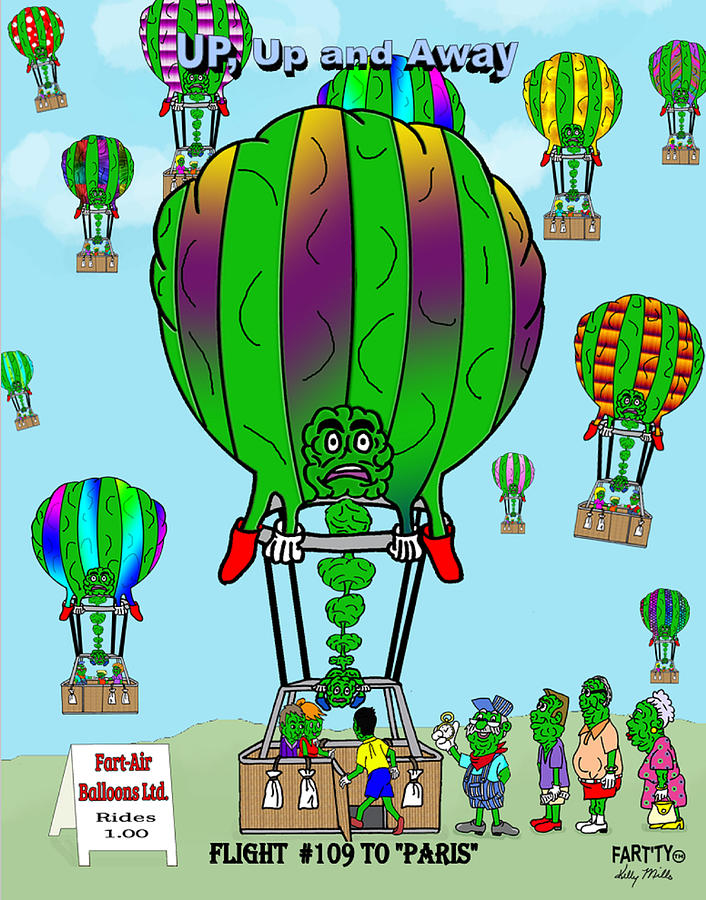 Hot Air Balloon in Farts World Digital Art by Kelly Mills