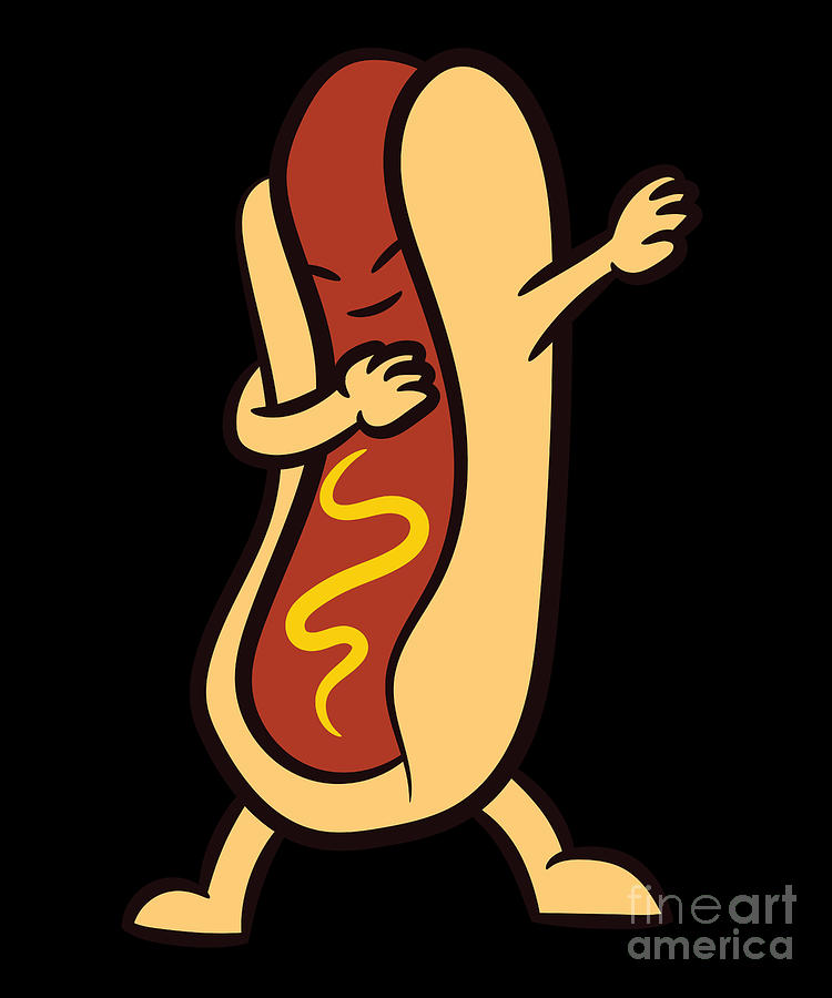 Cute funny hot dog Weiner cartoon - Hot Dog - Sticker