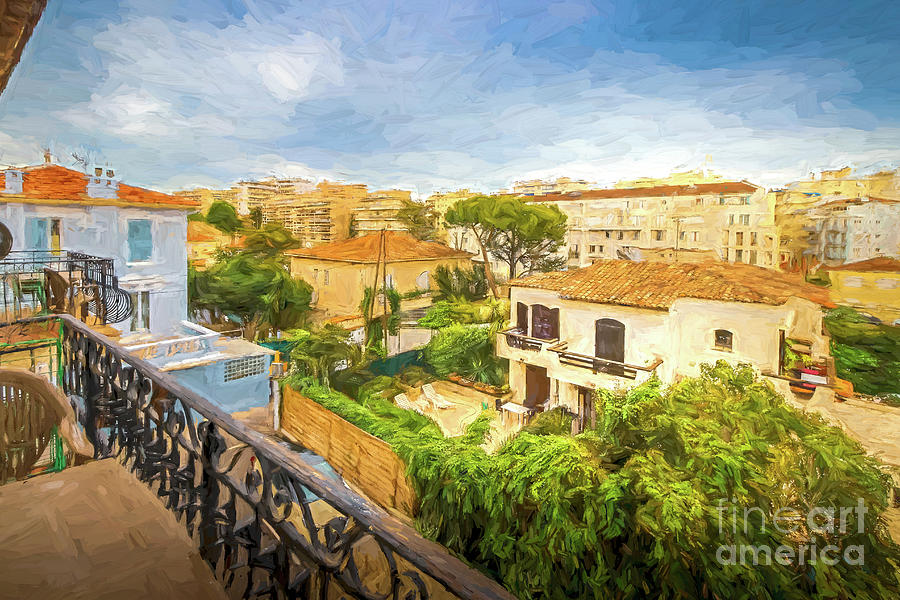 Hotel Astor Balcony, Antibes, France, Painterly Photograph by Liesl Walsh