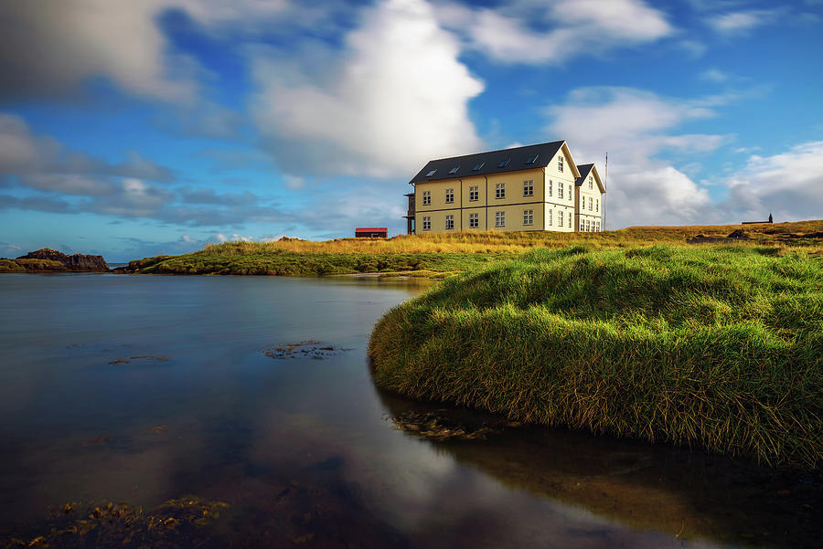 Hotel Budir located on the coast of Snaefellsnes peninsula in west ...