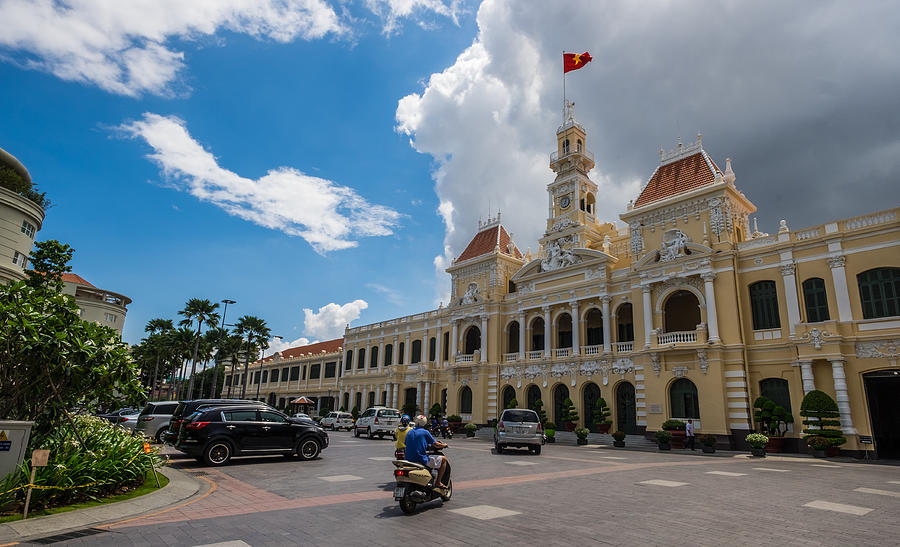 Hotel de Ville (City Hall), completed 1908, now houses Peoples Committee, Nguyen Hue Boulevard, downtown, Ho Chi Minh City (formerly Saigon), Vietnam, Indochina, Southeast Asia, Asia Photograph by Ho Ngoc Binh
