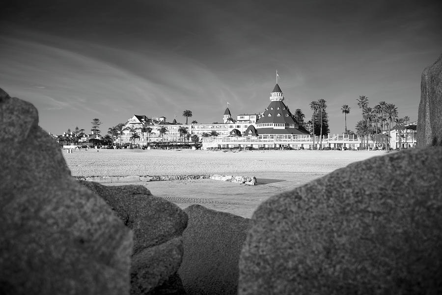 San Diego Photograph - Hotel Del Coronado and Rocks by William Dunigan