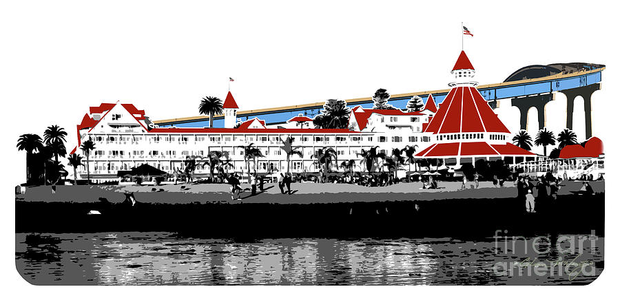 Hotel Del Coronado Bridge Collage Digital Art by Glenn McNary