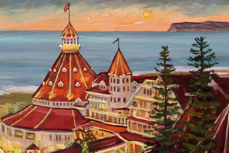 Hotel Del Coronado Christmas Lights 2 Painting by Robert Gerdes Fine