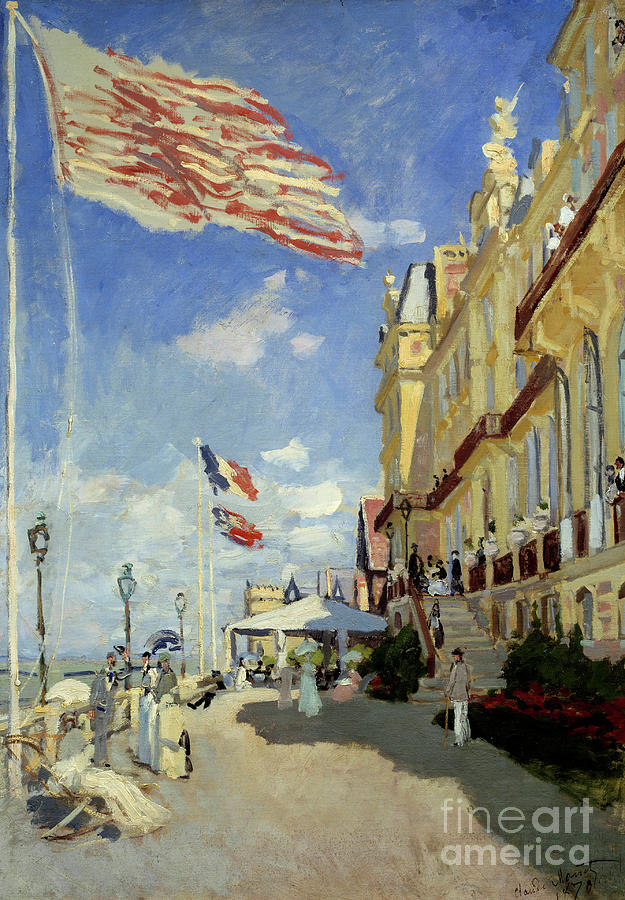 Hotel des Roches Noires in Trouville Painting by Claude Monet