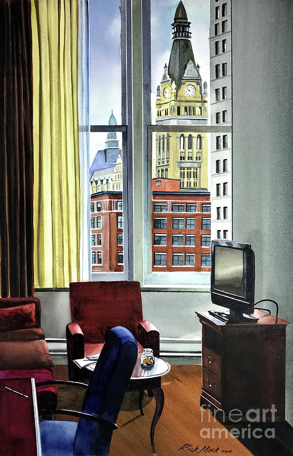 Hotel in Milwaukee Painting by Rick Mock