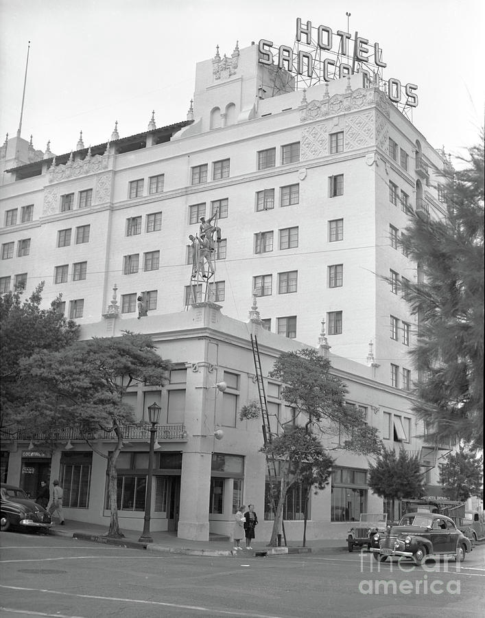 Hotel Photograph - Hotel San Carlos, Monterey Circa 1950 by Monterey County Historical Society