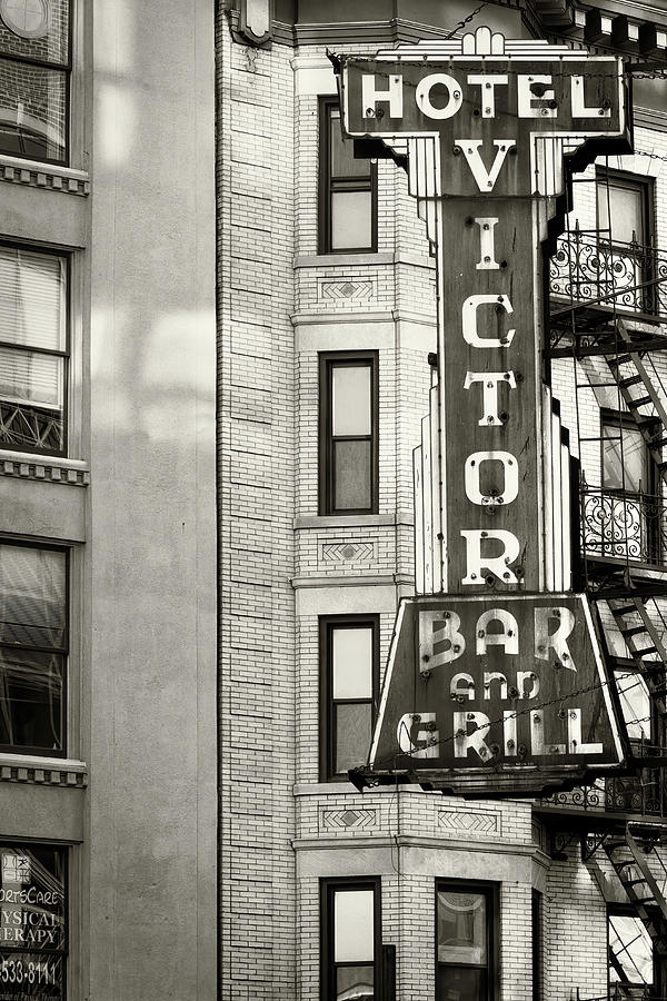 Hotel Victor bw Photograph by Jerry Fornarotto