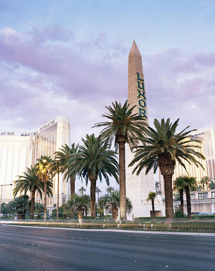 Hotels along The Strip, Las Vegas Photograph by Gary Yeowell