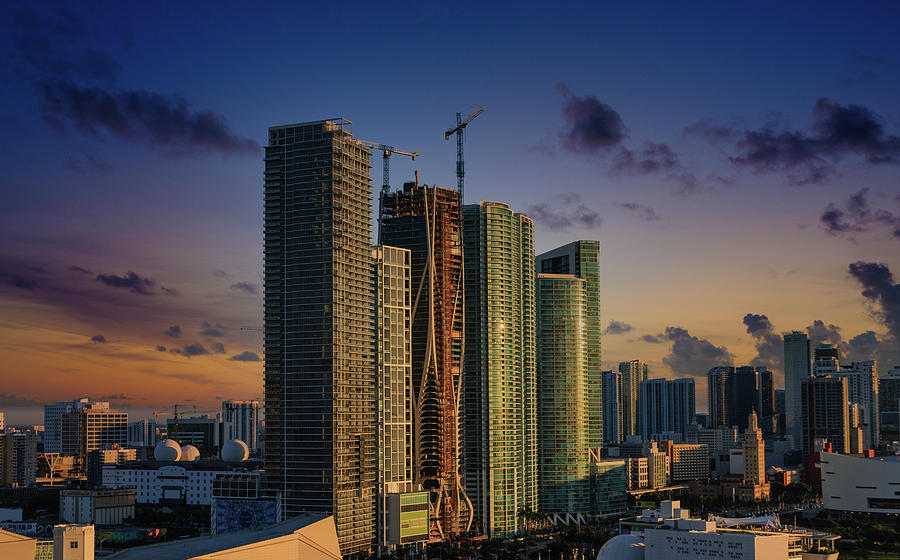 Hotels and New Towers at Sunset Photograph by Darryl Brooks
