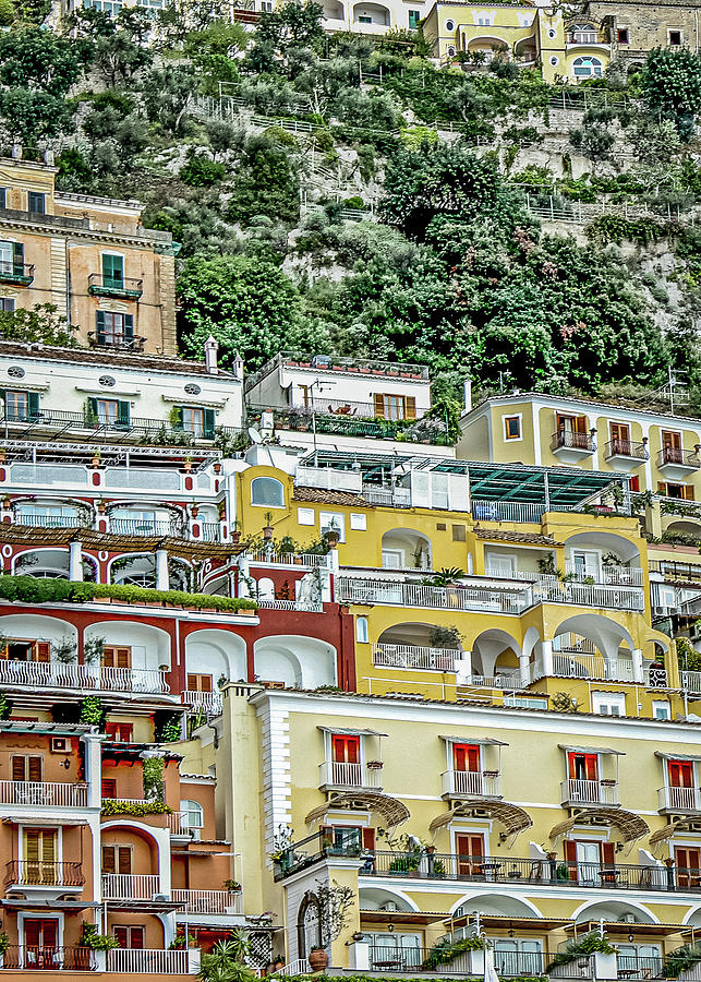 Hotels on the Cliff in Positano Photograph by Mary Pille