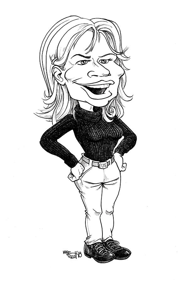 Hotlips Hoolihan Drawing by Mike Scott Hotlips Hoolihan Drawing by Mike Scott