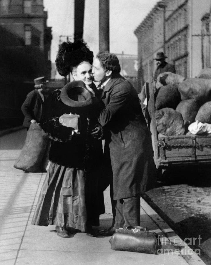 Houdini and Mother, c1908 Photograph by Granger
