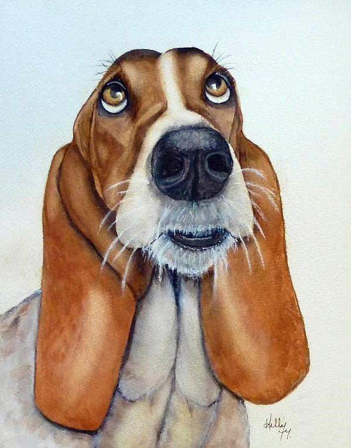  Hound Dog Eyes Painting by Kelly Mills
