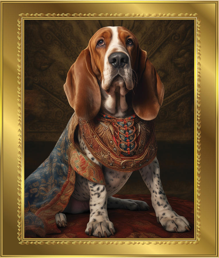 Dog Digital Art - Hound - The Duke by Dawn DeVillers
