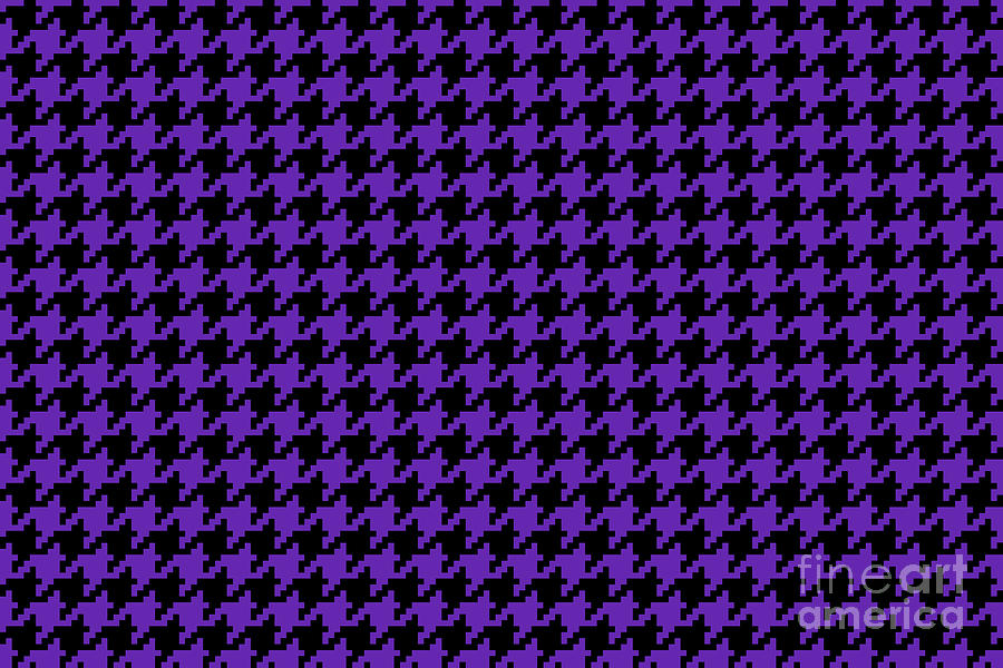 Houndstooth Plaid Pattern Black and Dark Purple Digital Art by Petite ...
