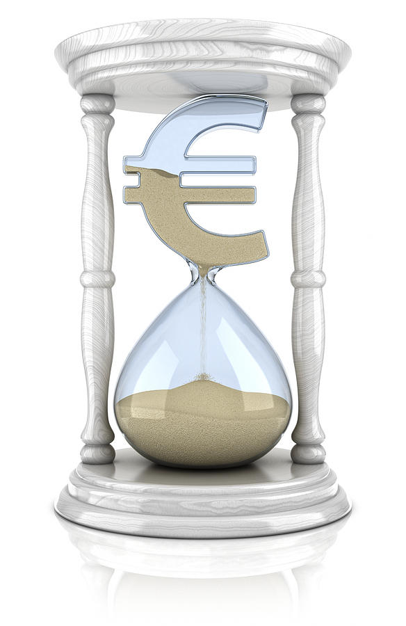 Hourglass euro loss concept Photograph by Mbortolino
