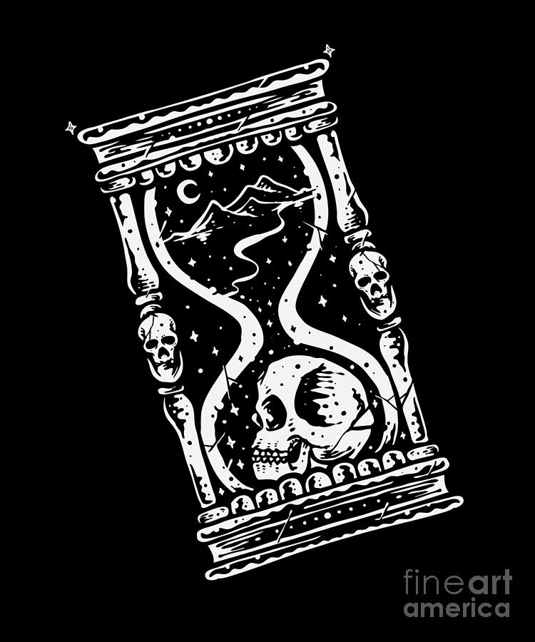 Science Fiction Digital Art - Hourglass Skull Time Traveler Science Fiction Gift by Thomas Larch