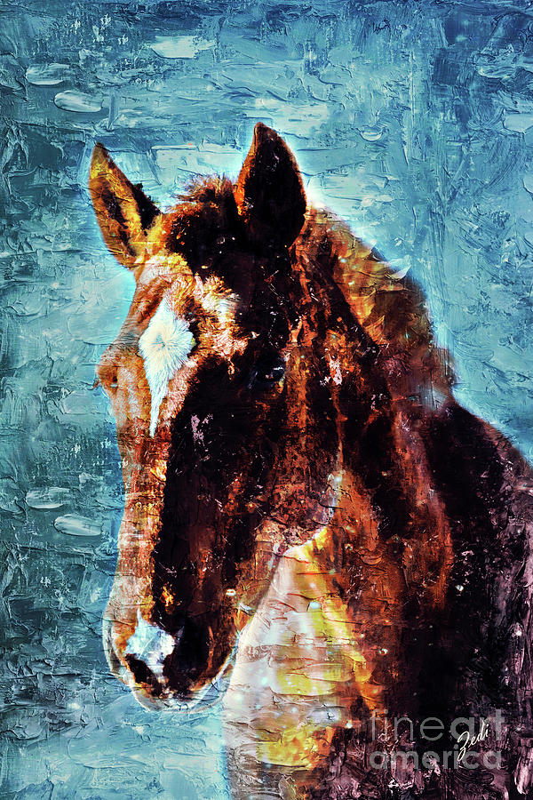 Horse Digital Art - Horse Portrait by - Zedi -