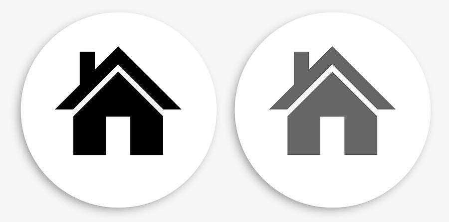 House Black and White Round Icon Drawing by Bubaone