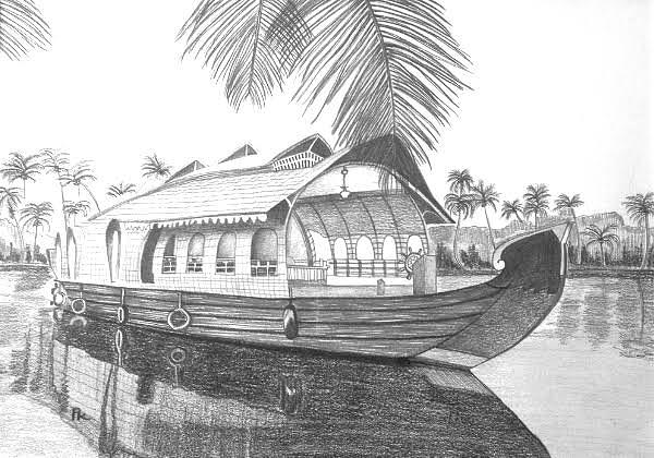 Kerala house boat in backwater color vector design A houseboat is a boat  that has been designed or modified to be used  CanStock