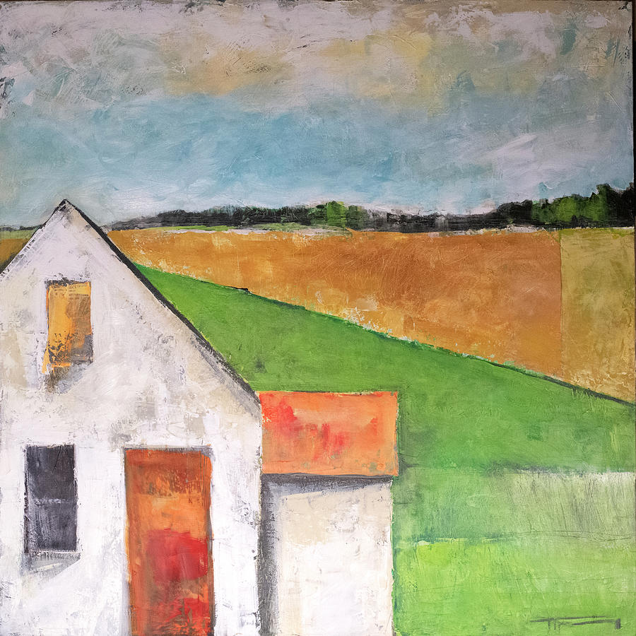 House by Field Painting by Tim Nyberg