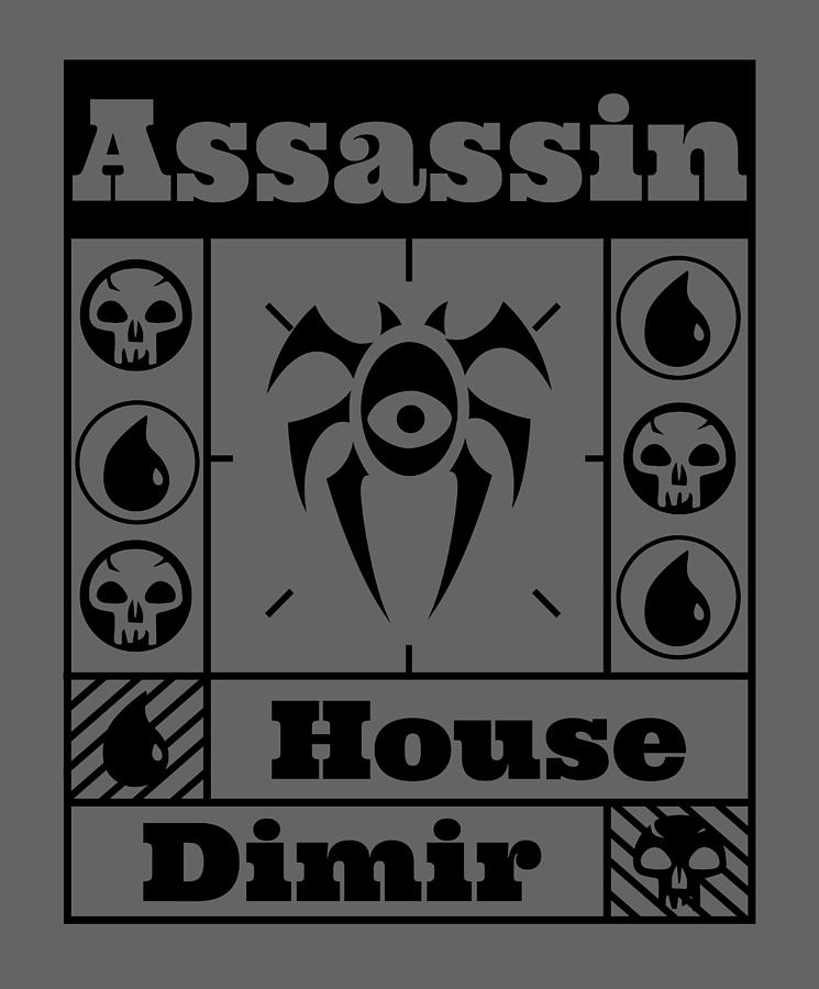 House Dimir Assassin Mtg Guild Black On Blue Design Digital Art by ...