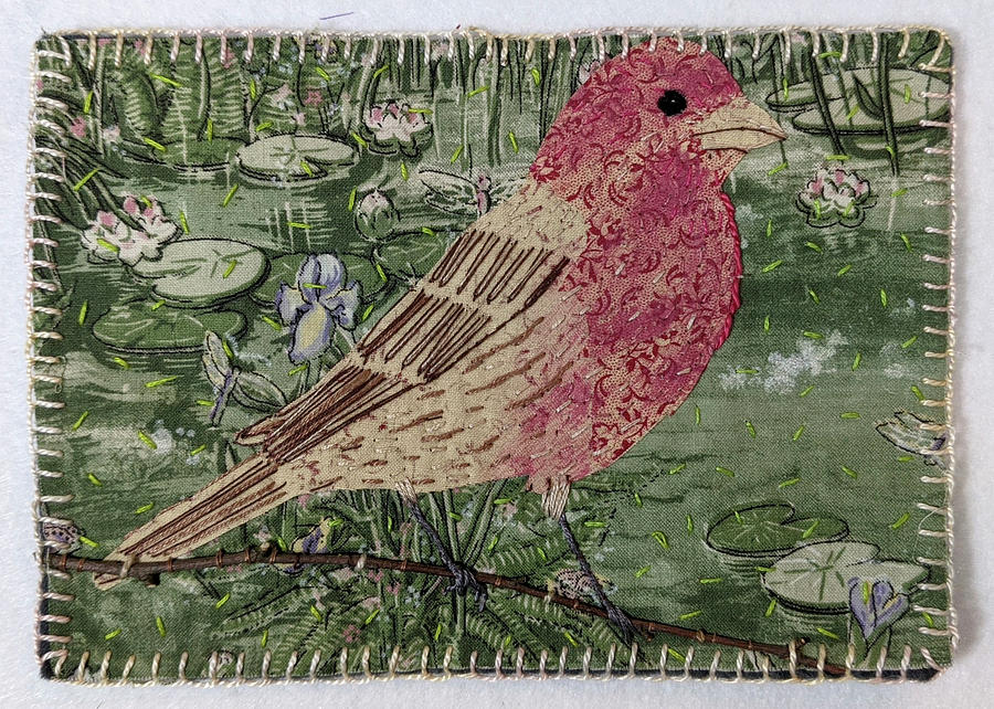 Bird Tapestry - Textile - House Finch by Martha Ressler