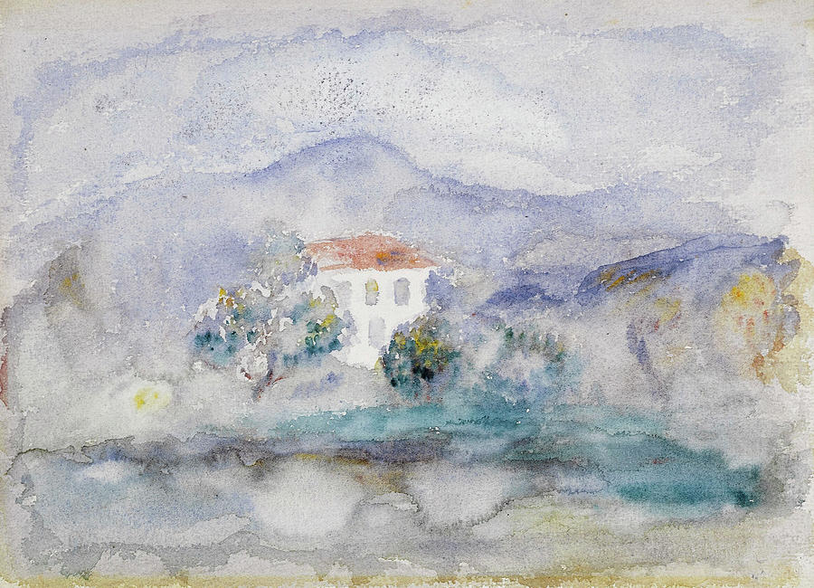 House in Cagnes, circa 1910 Drawing by Auguste Renoir