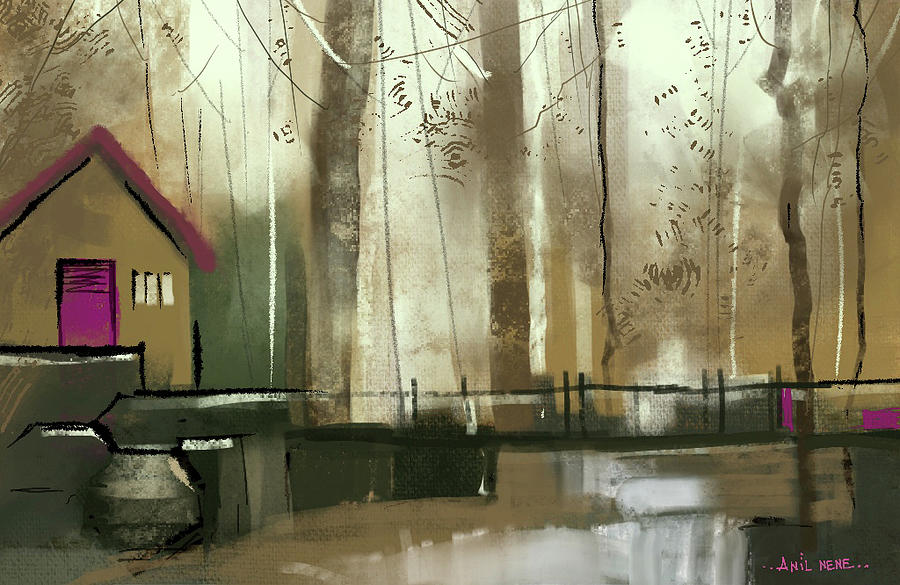 House In The Woods Digital Art by Anil Nene