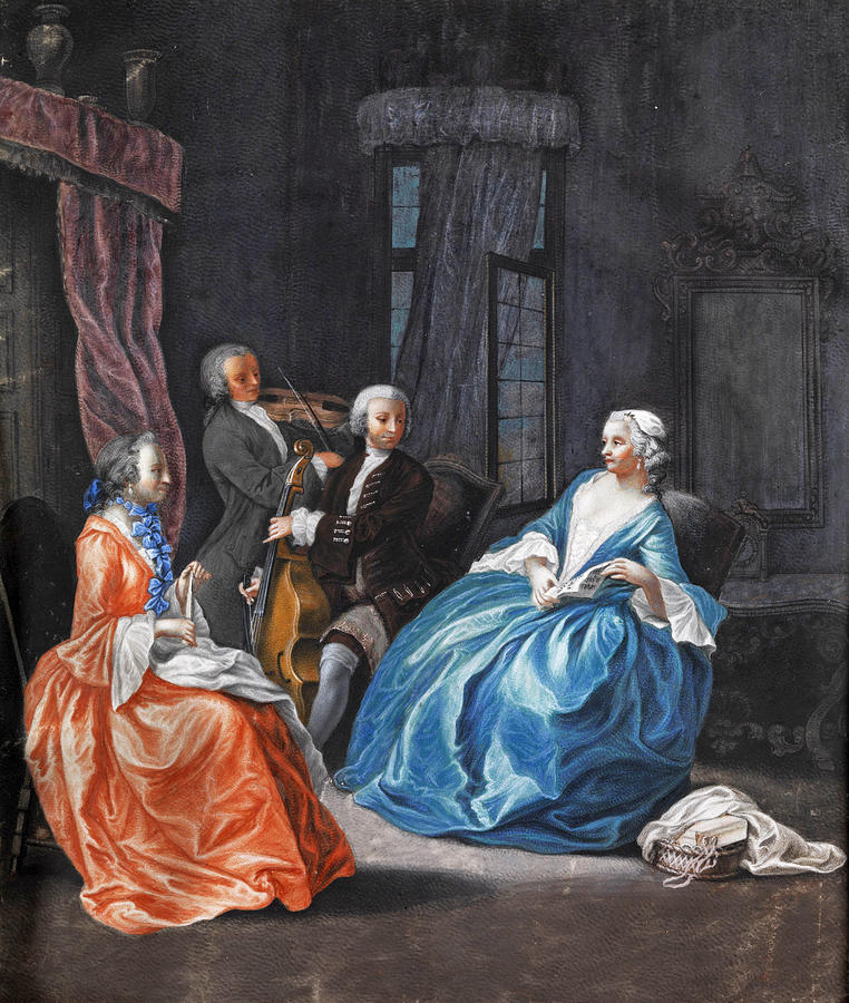 Anonymous Painting - House music in the salon by Anonymous