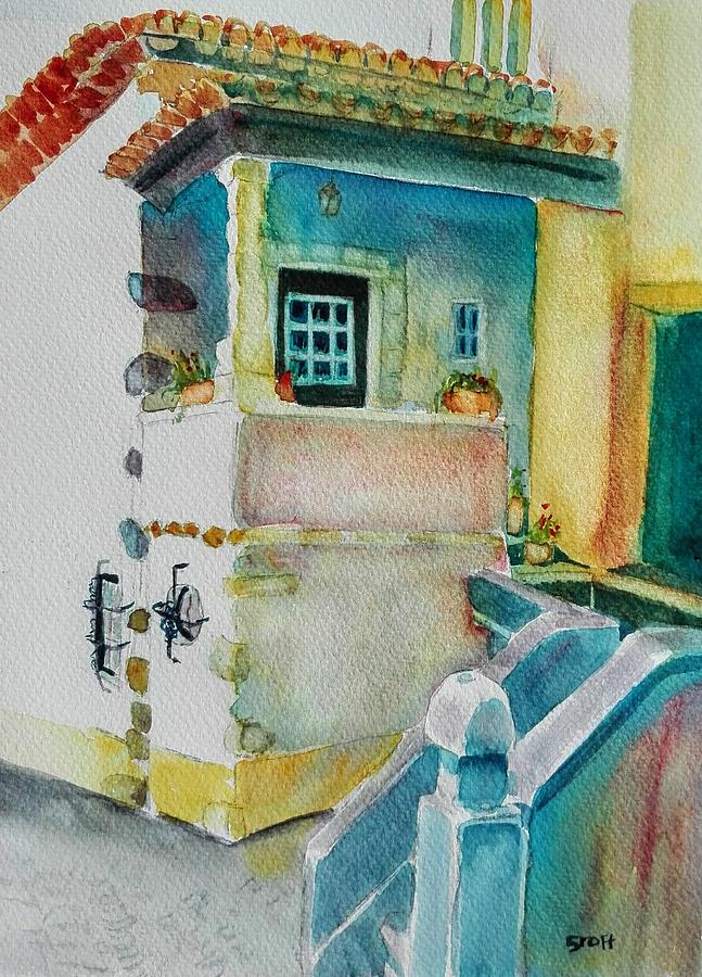 House Obidos Painting by Sandie Croft