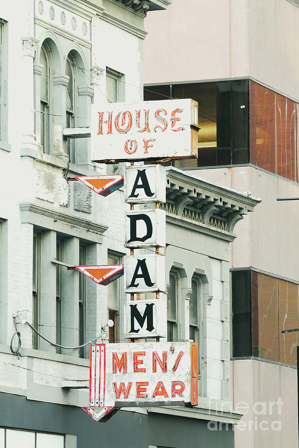 House of Adam Mens Wear Sign Photograph by Bentley Davis