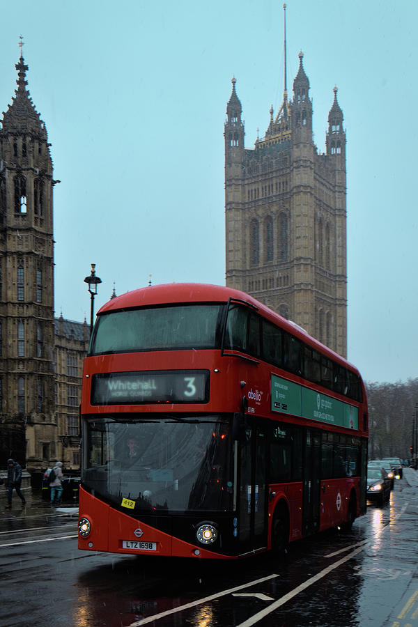 House of Parliament and Red Bus Photograph by Angelo DeVal