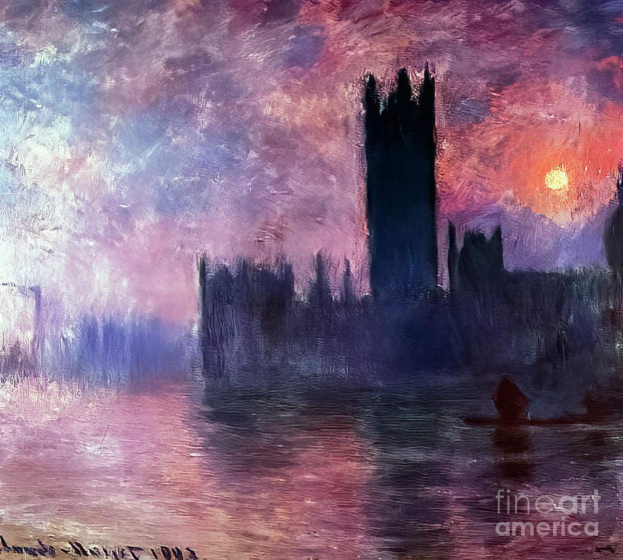 House of Parliament at Sunset by Claude Monet 1903 Painting by Claude Monet