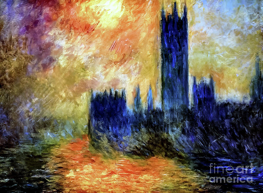 House of Parliament Sun by Claude Monet 1903 Painting by Claude Monet