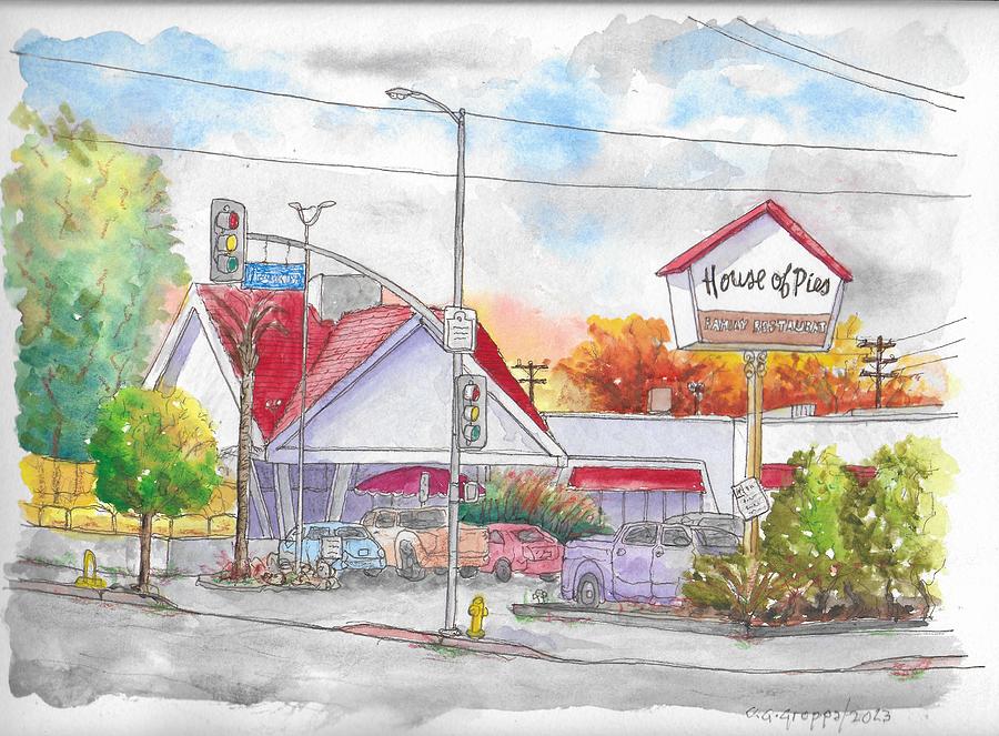 Hollywood Painting - House of Pies, Hollywood, California by Carlos G Groppa