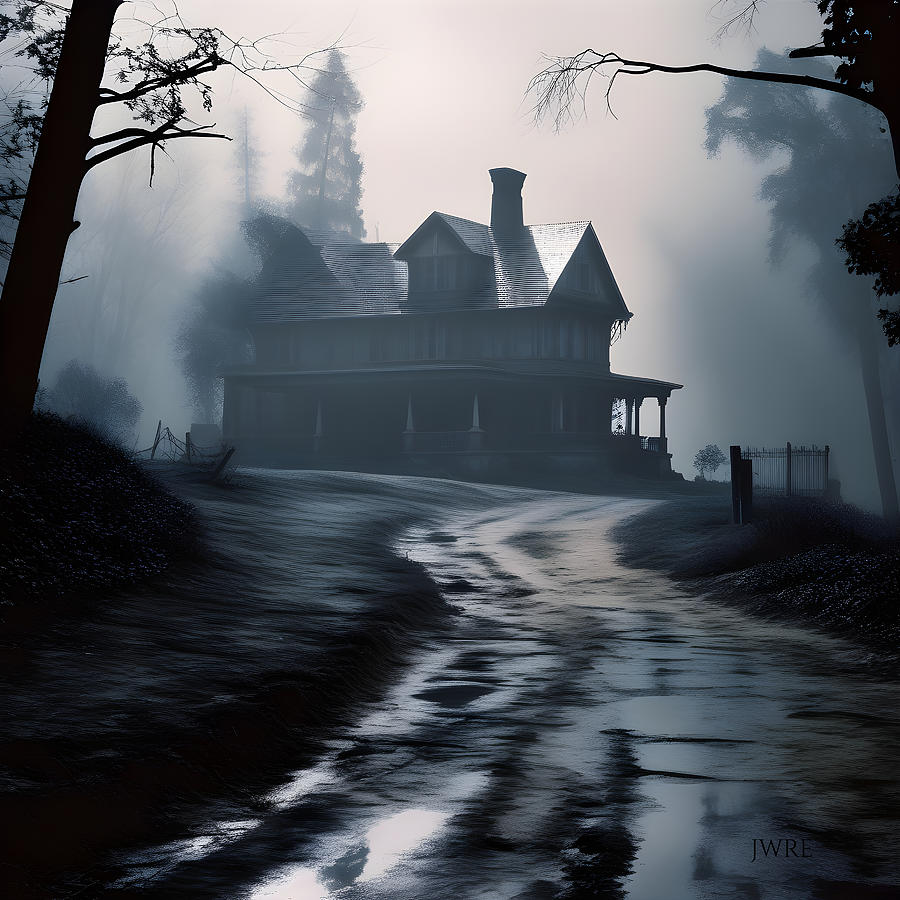 House on Haunted Hill Digital Art by John Emmett