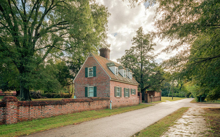 House on Read St in Yorktown - Oil Painting Style Photograph by Rachel Morrison