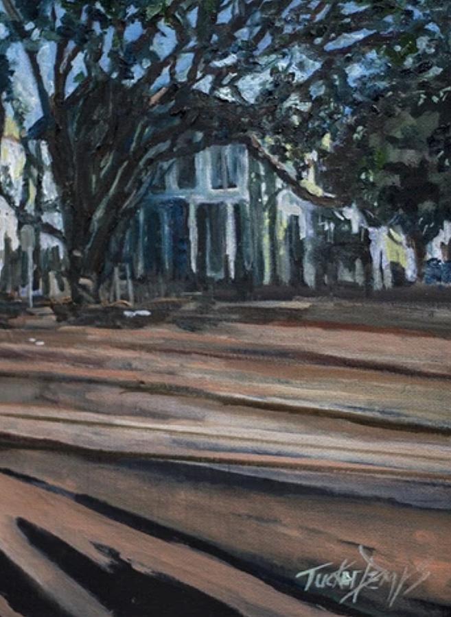 House on the line Painting by Julie TuckerDemps