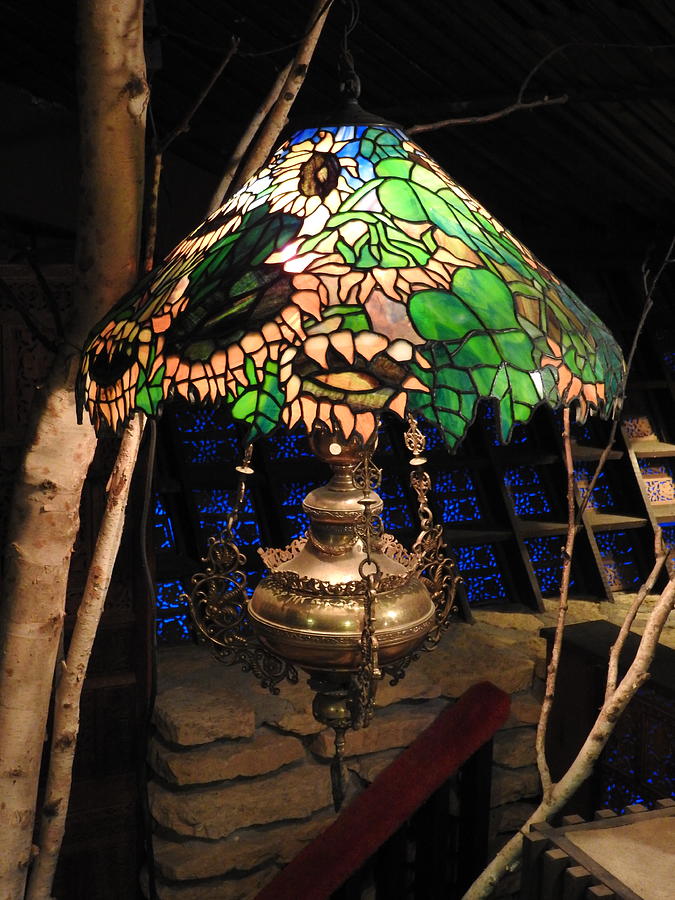 House on the Rock Green Tiffany Lamp Reproduction Photograph by Barbara Ebeling