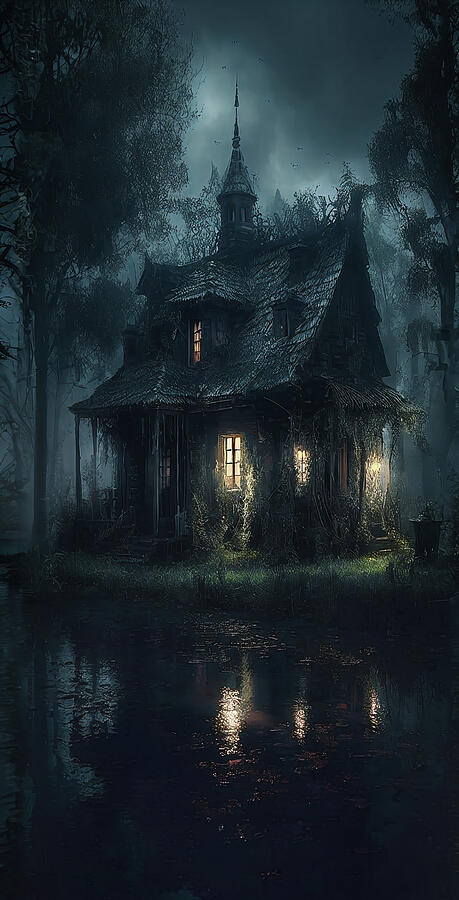 House on the Swamp 1 Digital Art by Micah Offman