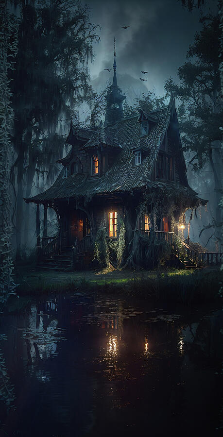 House on the Swamp 2 Digital Art by Micah Offman