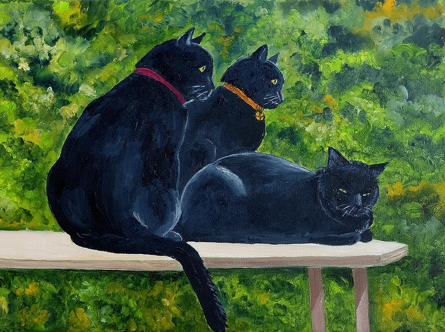 House Panthers Painting by Julie Brugh Riffey