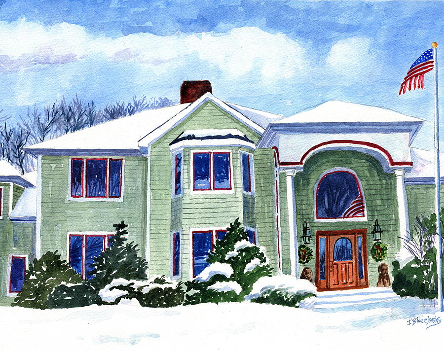 House Portrait Painting by Jeff Blazejovsky