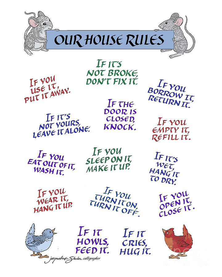 House Rules Digital Art by Jacqueline Shuler