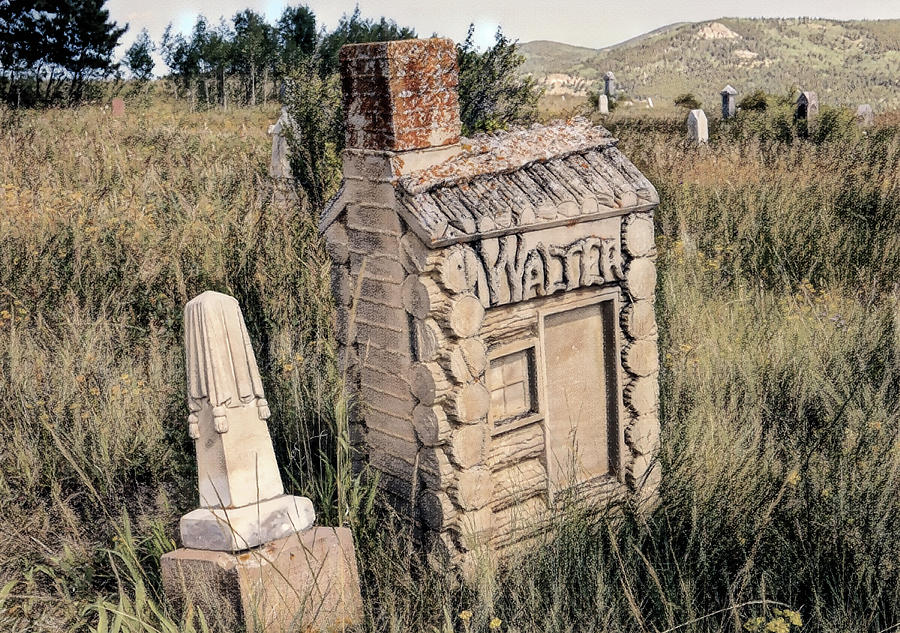 House shaped headstone Photograph by Cathy Anderson
