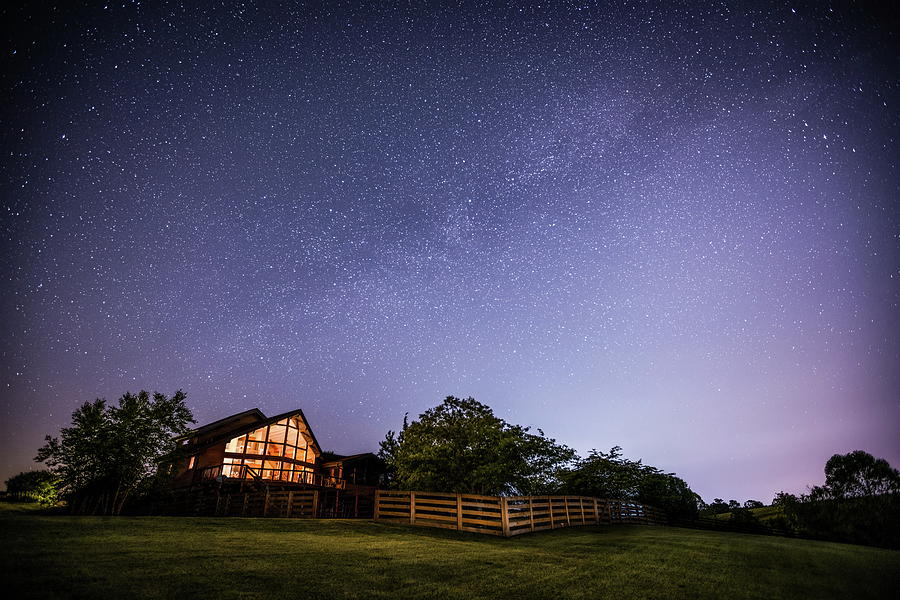 House under the Milky Way Photograph by Alexey Stiop